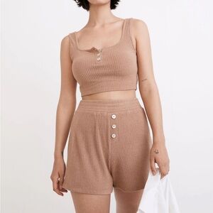 Madewell MWL Ribbed Henley Pull-On Shorts